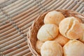 Brazilian snack pao de queijo (cheese bread) Royalty Free Stock Photo