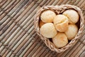 Brazilian snack pao de queijo (cheese bread) Royalty Free Stock Photo