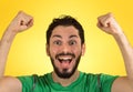 Brazilian soccer football athlete man celebrating. Royalty Free Stock Photo