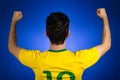 Brazilian soccer football athlete man celebrating. Royalty Free Stock Photo