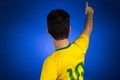 Brazilian soccer football athlete man celebrating. Royalty Free Stock Photo