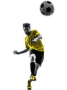 Brazilian soccer football player kicking silhouette Royalty Free Stock Photo