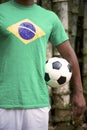 Brazilian Soccer Football Player Standing Jungle Bamboo