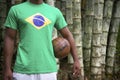 Brazilian Soccer Football Player Standing Jungle Bamboo