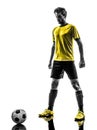 Brazilian soccer football player young man silhouette