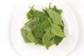 Brazilian Spinach in a plate. Spinacia oleracea. Top view Royalty Free Stock Photo
