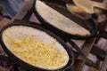 Brazilian street food: beiju of tapioca