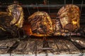 Brazilian style beef ribs Barbecue grill on skewers at a churrascaria steakhouse