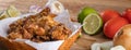 Brazilian style deep fried chicken. Called frango a passarinho Royalty Free Stock Photo