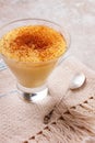 Brazilian sweet custard-like dessert curau de milho mousse of co Royalty Free Stock Photo