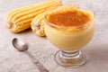 Brazilian sweet custard-like dessert curau de milho mousse of co Royalty Free Stock Photo