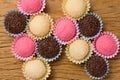 Brigadeiro Beijinho and Bicho de Pe: sweets from Brazil. Child b