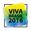 Brazilian 2016,title ,frame on Watercolor texture