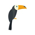 Brazilian toucan icon, flat style