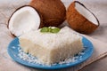 Brazilian traditional dessert: sweet couscous tapioca pudding