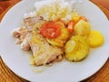 Brazilian Typical dish made of fish, rice and vegetables Royalty Free Stock Photo