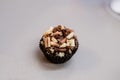 brazilian typical regional dessert called brigadeiro, with white an black cholocate covering Royalty Free Stock Photo