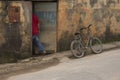 Brazilian worker coming back to his job after lunch break