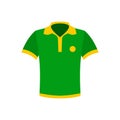 Brazilian yellow and green soccer shirt icon