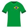 Brazilian yellow and green soccer shirt icon