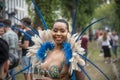 Brazilians and local dancers parading happily in the Summer Festival