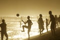 Brazilians Playing Beach Football Altinho Keepy Uppy Soccer Rio Royalty Free Stock Photo