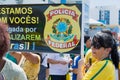 Brazilians protesting against the government of President Dilma
