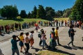 Brazilians queue to vote for the the Brazilian President at Lisbon`s Law University