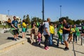 Brazilians queue to vote for the the Brazilian President at Lisbon`s Law University