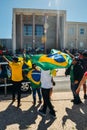 Brazilians queue to vote for the the Brazilian President at Lisbon`s Law University