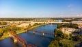 Brazos River in front of McLane Stadium, home of the Baylor University Bears football team Royalty Free Stock Photo