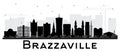 Brazzaville Republic of Congo City Skyline Silhouette with Black