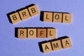 BRB, LOL, ROFL, AMA, acronyms used in social media internet slang