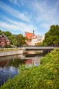 Brda river canal at Mlynska Island in Bydgoszcz, Poland Royalty Free Stock Photo