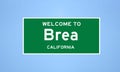 Brea, California city limit sign. Town sign from the USA.