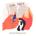 Breach of contract. Business deal or agreement. Business partners interests