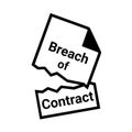 Breach of contract symbol icon