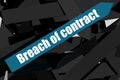 Breach of contract word on the blue arrow