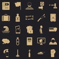 Breach icons set, simple style Royalty Free Stock Photo