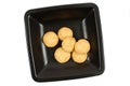 Breackfast rice cookies on a black dish Royalty Free Stock Photo