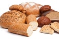 Bread assortment on white Royalty Free Stock Photo