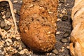 Bread background closeup with cereals mix 5 Royalty Free Stock Photo