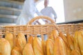 bread and baguettes in bakery