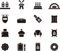 Bread and bakery icon set