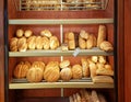 Bread on bakery selves in greece Royalty Free Stock Photo