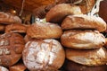 Bread on bakery stand