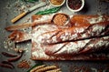 Bread baking in the composition Royalty Free Stock Photo