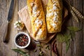 Bread baking in the composition Royalty Free Stock Photo