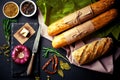 Bread baking in the composition Royalty Free Stock Photo