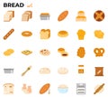 Bread and baking icon set